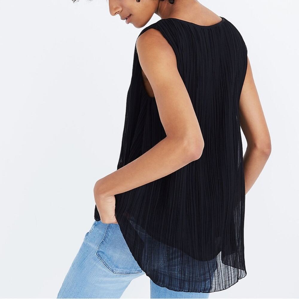 Madewell Black Tank Pleated Top SZ S